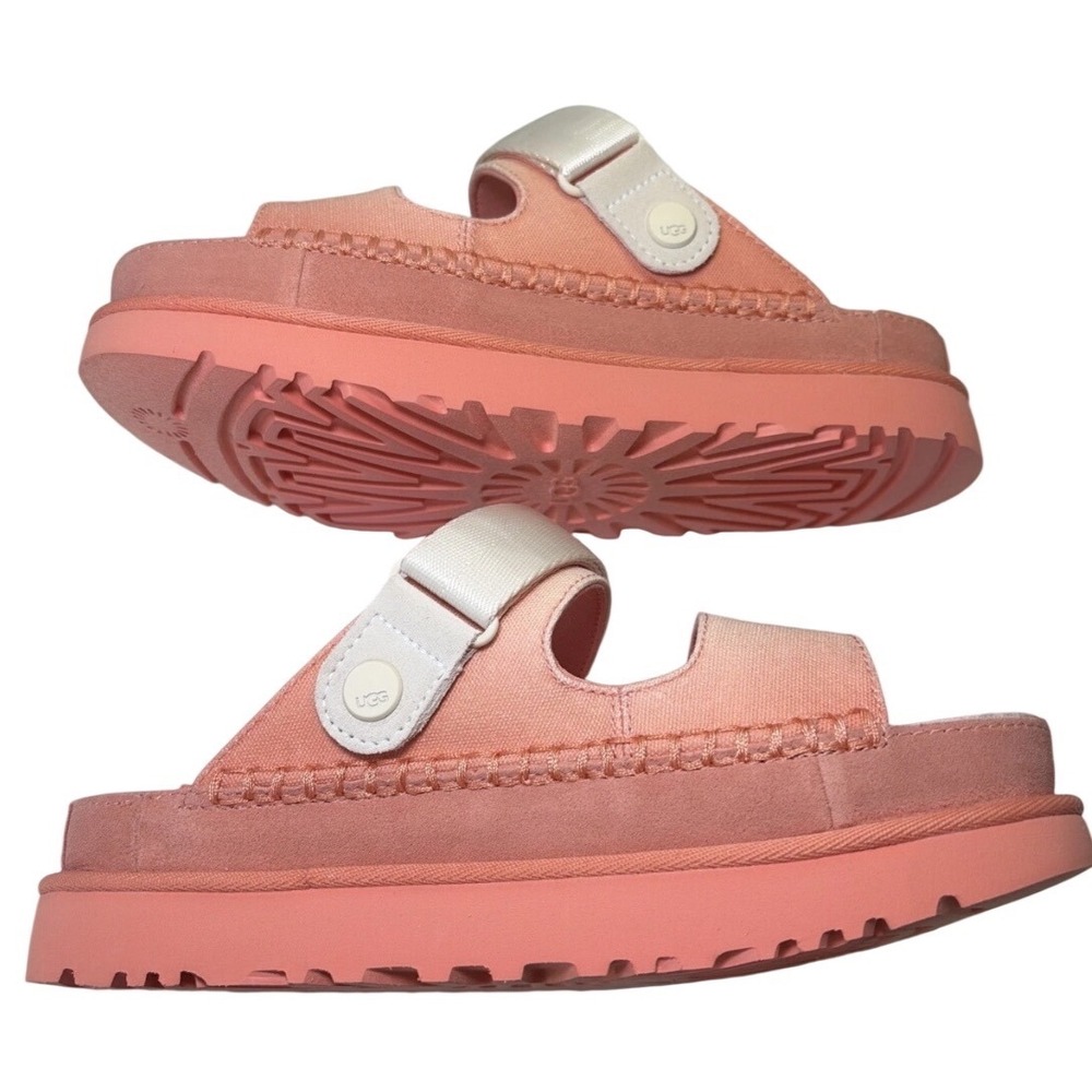 UGG GoldenGlow Sandals Women Size 9 Pink Excellence Platform Strappy